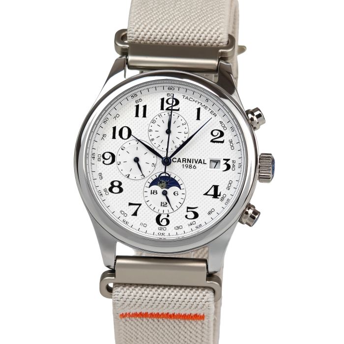 Чоловічий механічний годинник Carnival Masters White Sand, 2 ремінці - зображення 2