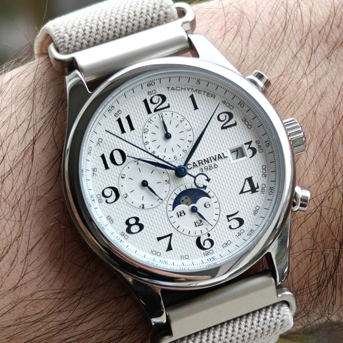 Чоловічий механічний годинник Carnival Masters White Sand, 2 ремінці - зображення 6