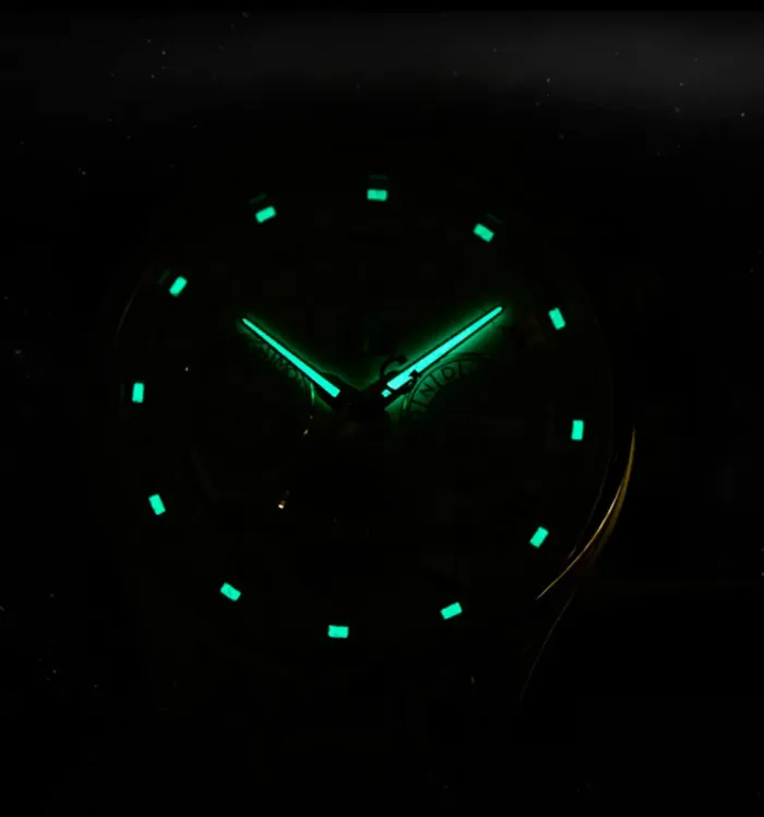 Чоловічий механічний годинник Carnival Sappfire Silver Leather Deluxe, 2 ремінці - изображение 6