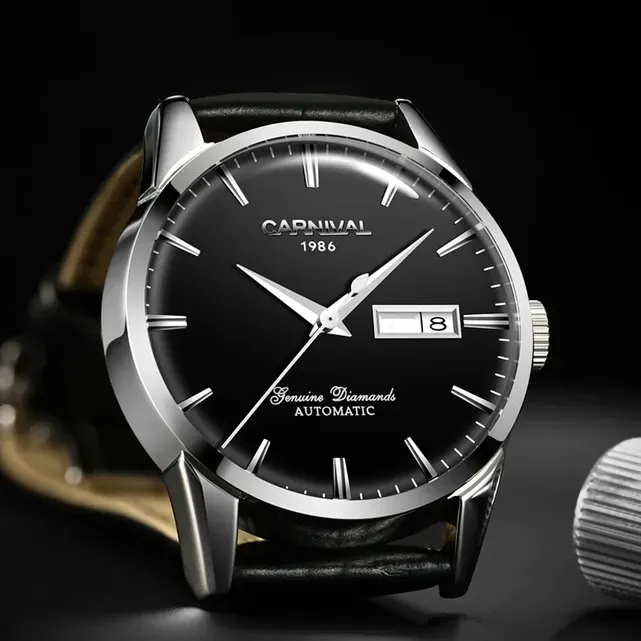 Чоловічий механічний годинник Carnival Flagman Magnetic Grey, 2 ремінці - зображення 4