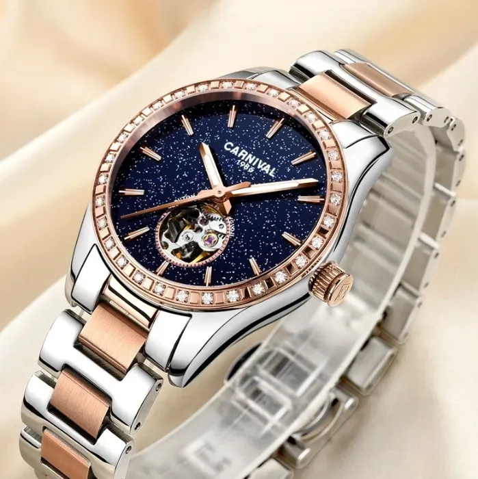 Жіночий механічний годинник Carnival Lady Elite Leather Classic, 2 ремінці - зображення 5