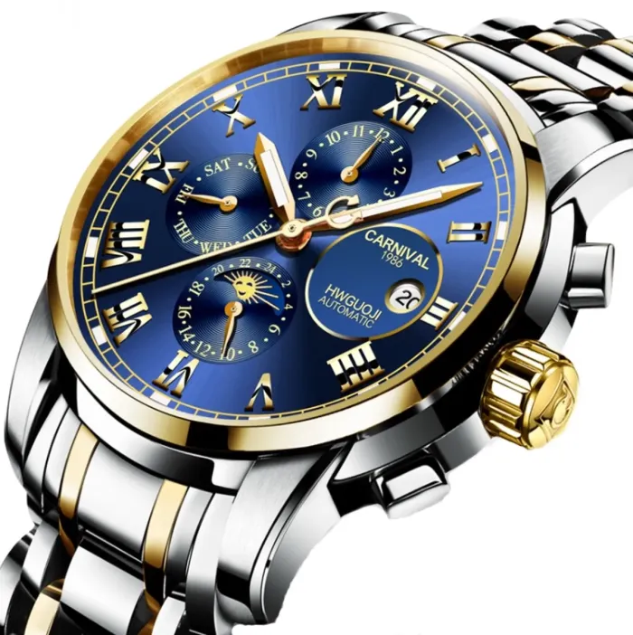 Чоловічий класичний механічний годинник Carnival London Silver 8704 - зображення 1