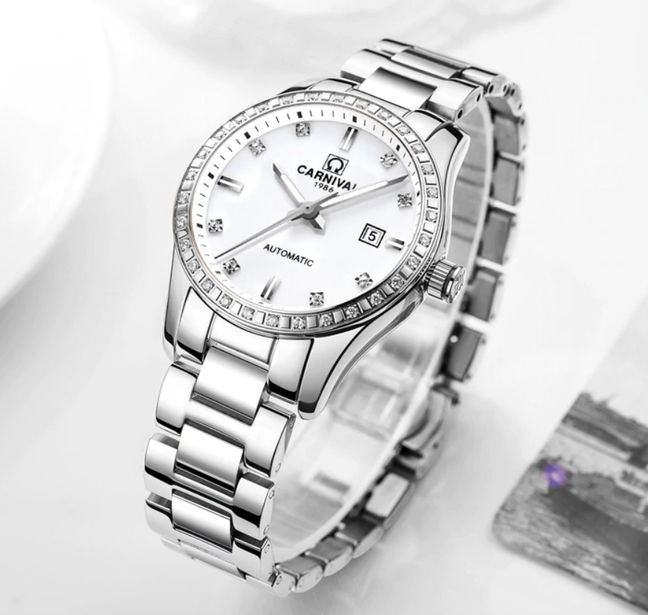 Жіночий механічний годинник Carnival Luiza White Flower, 2 ремінці - зображення 5