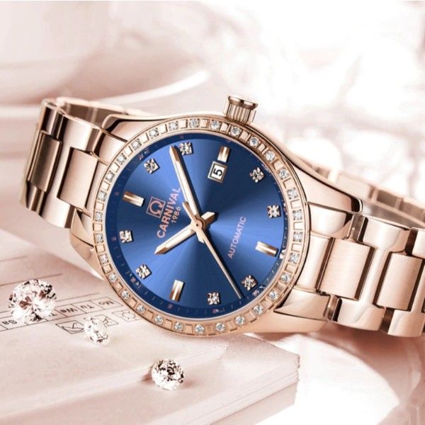 Жіночий механічний годинник Carnival Maldives Beige Flower, 2 ремінці - зображення 3