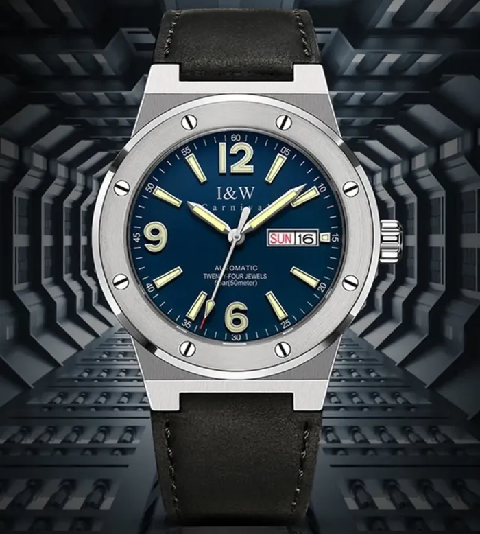 Чоловічий механічний водостійкий годинник Carnival Submarine 5BAR - зображення 4