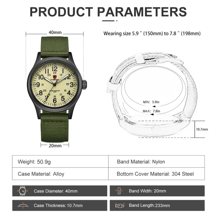 Чоловічий тактичний годинник Cheetah Command Green - зображення 6