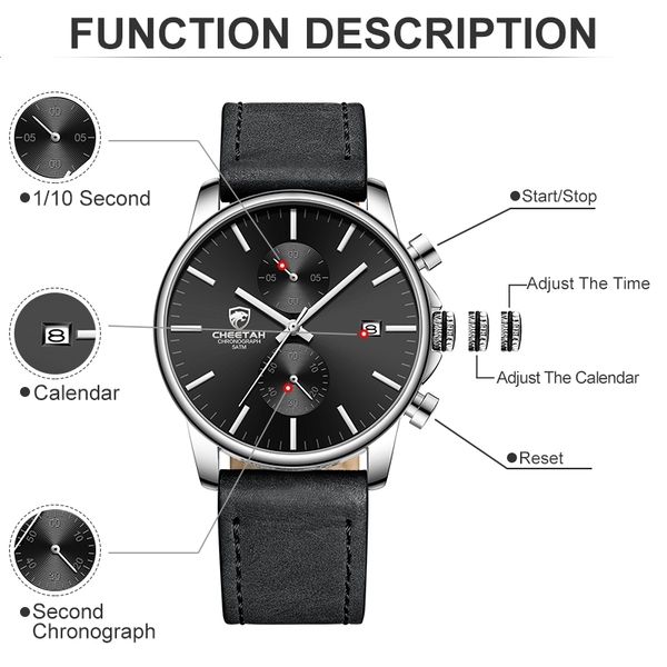 Чоловічий годинник Cheetah Monaco Silverline, 2 ремінці - зображення 5