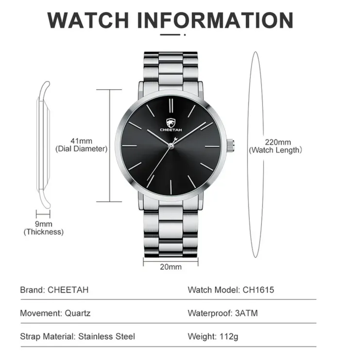 Чоловічі годинники Cheetah Trend Silver - зображення 4