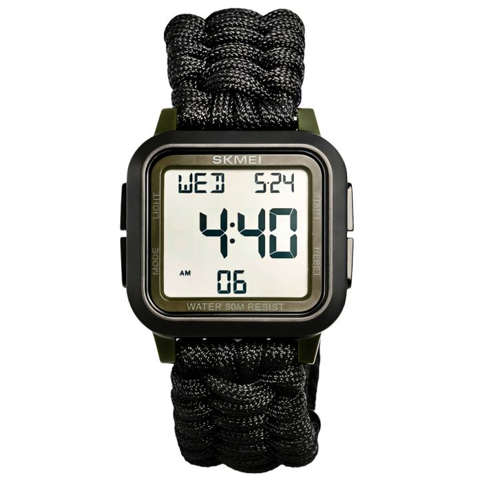Чоловічий водостійкий спортивний тактичний годинник Skmei Chess Paracord, 2 ремінці - изображение 2