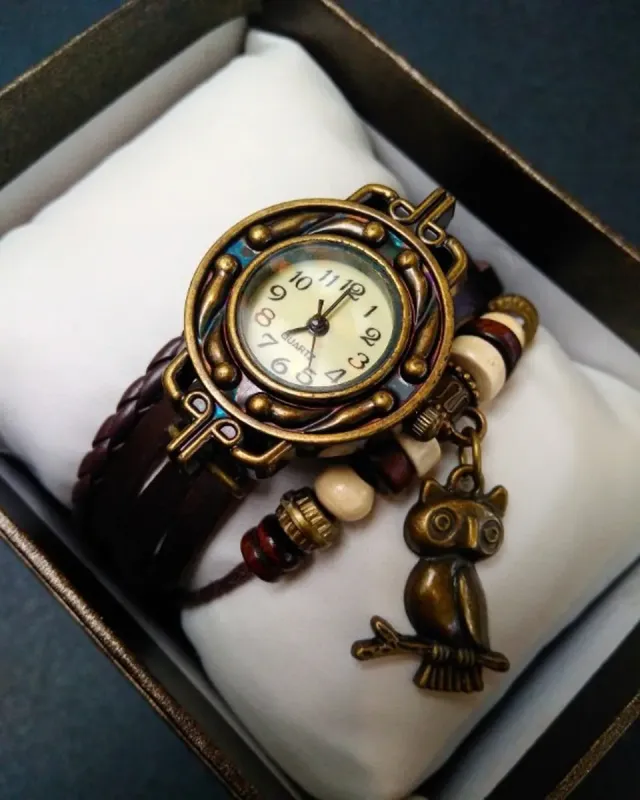 Жіночі годинники CL Owl Brown - зображення 4