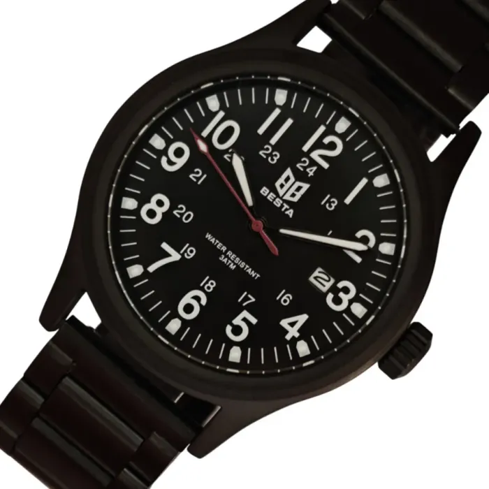 Чоловічий тактичний годинник Besta Command Black Metal, 2 ремінці - зображення 2