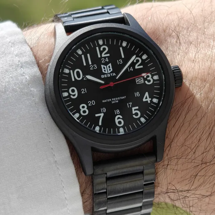 Чоловічий тактичний годинник Besta Command Black Metal, 2 ремінці - зображення 7