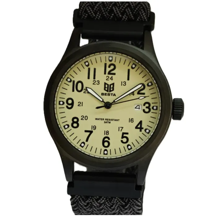 Чоловічий тактичний годинник Besta Command Green Nylon, 2 ремінці - зображення 1