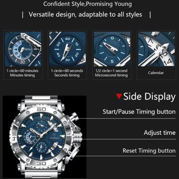 Чоловічий годинник Poedagar Crucial - изображение 9