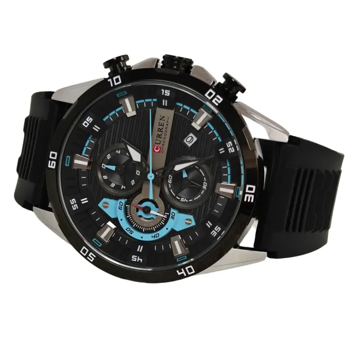 Чоловічий годинник Curren Roberto Elastic Black, 2 ремінці - зображення 2