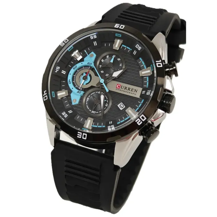 Чоловічий годинник Curren Roberto Elastic Black, 2 ремінці - зображення 6