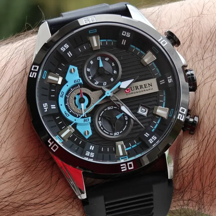 Чоловічий годинник Curren Roberto Elastic Black, 2 ремінці - зображення 7