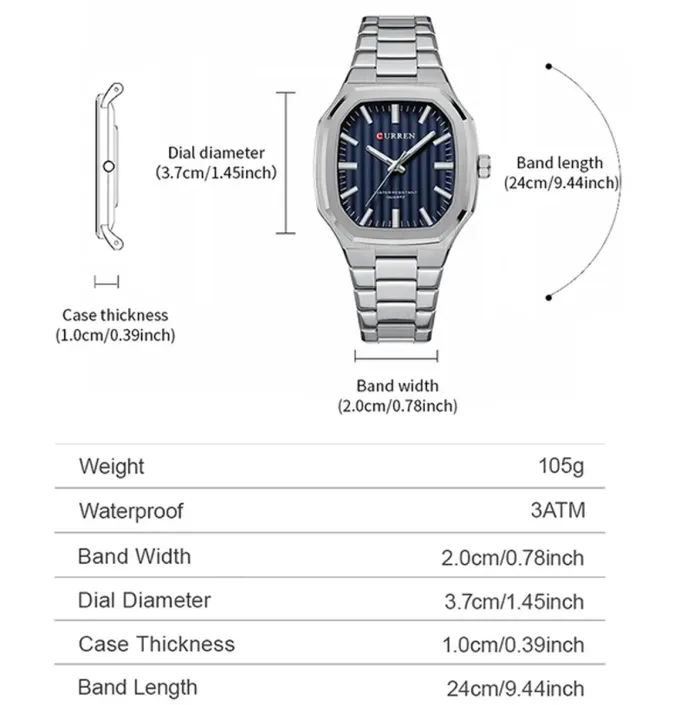 Чоловічий годинник Curren Quadro - зображення 7