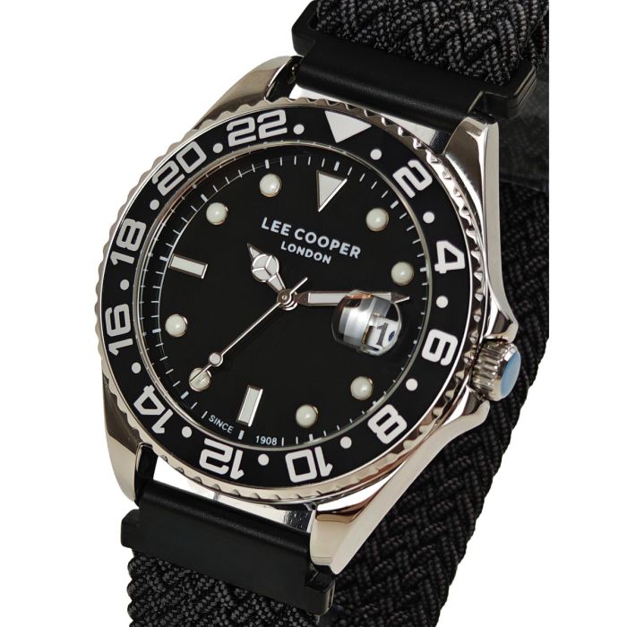 Чоловічий водостійкий годинник Lee Cooper Daytona Vibe Black, 2 ремінці - зображення 1