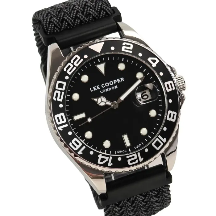 Чоловічий водостійкий годинник Lee Cooper Daytona Vibe Black, 2 ремінці - зображення 2