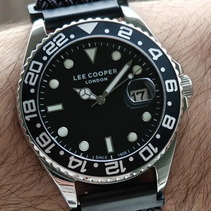 Чоловічий водостійкий годинник Lee Cooper Daytona Vibe Black, 2 ремінці - зображення 7