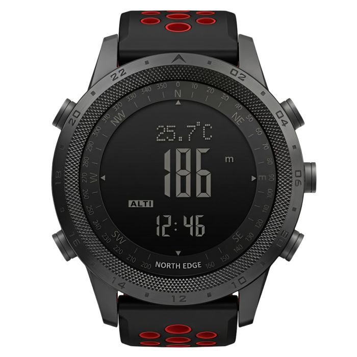 Чоловічий водостійкий спортивний тактичний з компасом годинник North Edge Desert Flex Red 5BAR з компасом - зображення 1