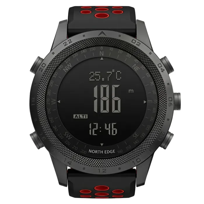 Чоловічий водостійкий спортивний тактичний з компасом годинник North Edge Desert Flex Red 5BAR з компасом - зображення 1