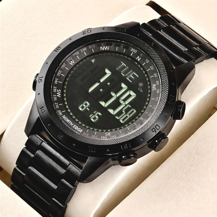 Чоловічий водостійкий спортивний тактичний з компасом годинник North Edge Desert Iron Edition, 2 ремінці - изображение 2