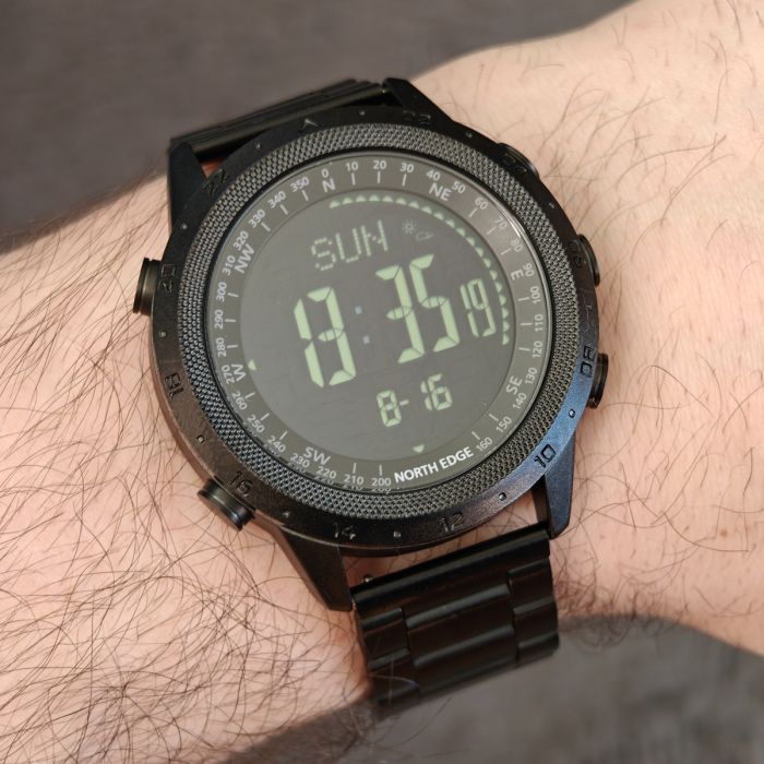 Чоловічий водостійкий спортивний тактичний з компасом годинник North Edge Desert Iron Edition, 2 ремінці - изображение 7