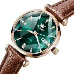 Жіночий годинник Olevs Diamond Leather Brown