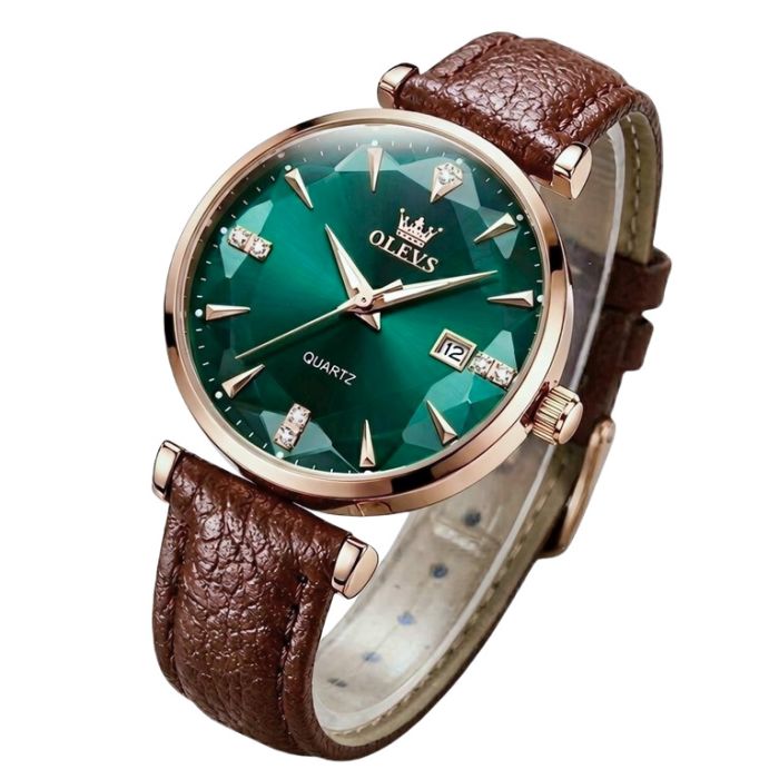 Жіночий годинник Olevs Diamond Leather Brown - зображення 2