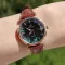 Жіночий годинник Olevs Diamond Leather Brown