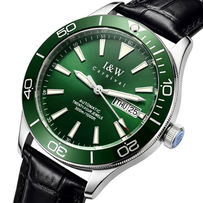 Чоловічий механічний годинник Carnival Diver Leather Deluxe 10 Bar - зображення 1