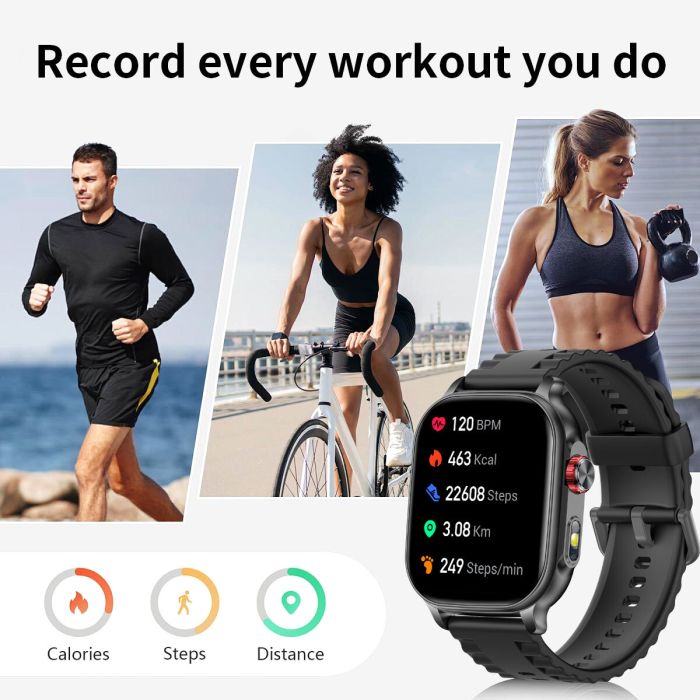 Розумний смарт годинник Smart Energy Rubber Black - зображення 6