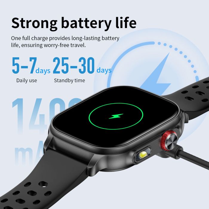 Розумний смарт годинник Smart Energy Rubber Black - зображення 4