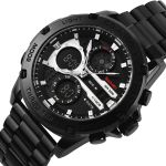 Чоловічий спортивний тактичний годинник Skmei Favourite Black Steel, 2 ремінці