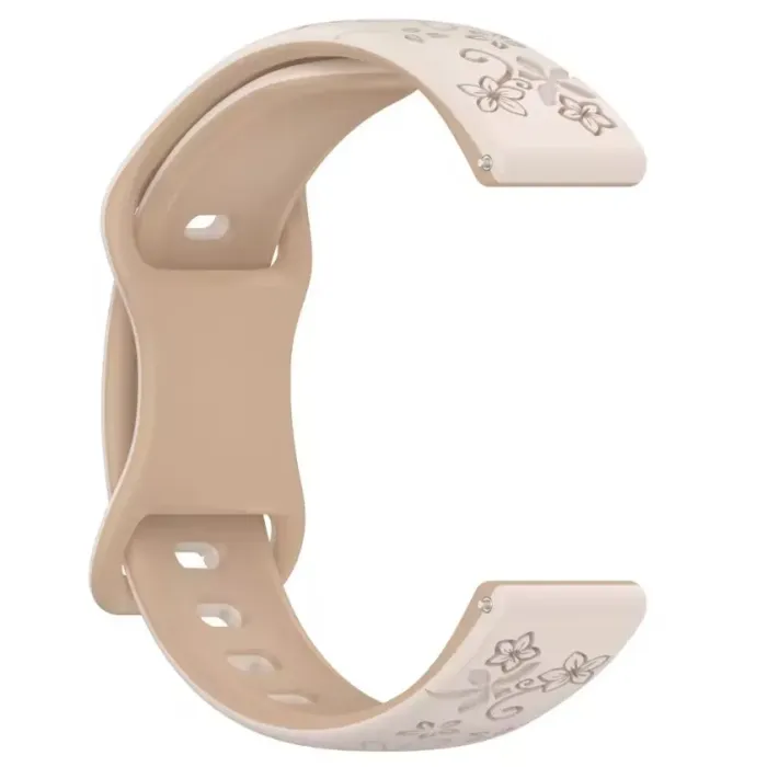 Ремінець каучуковий жіночий Flower Beige 16 мм - зображення 2