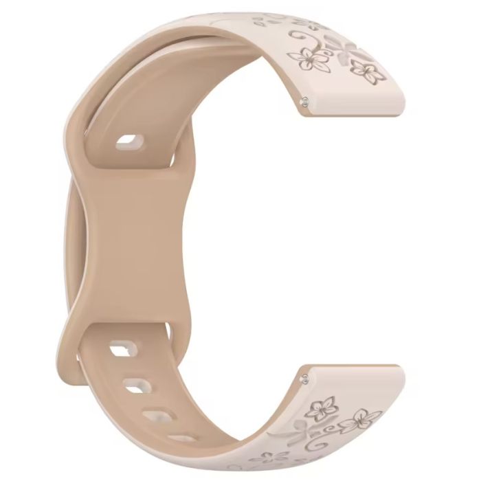 Ремінець каучуковий жіночий Flower Beige 20 мм - зображення 2