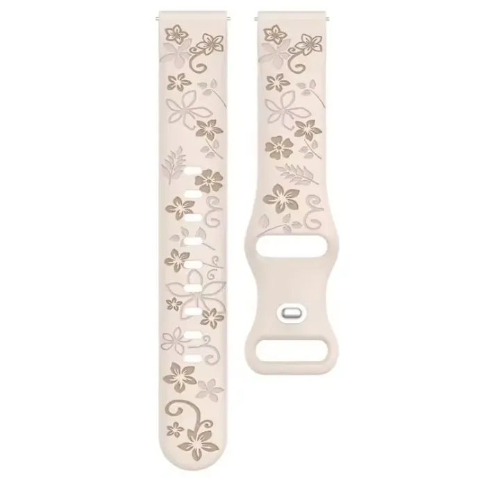 Ремінець каучуковий жіночий Flower Beige 22 мм - зображення 3
