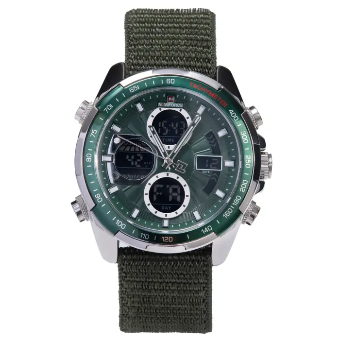Чоловічий спортивний тактичний годинник Naviforce Fly Army Hook Green, 2 ремінці - зображення 2