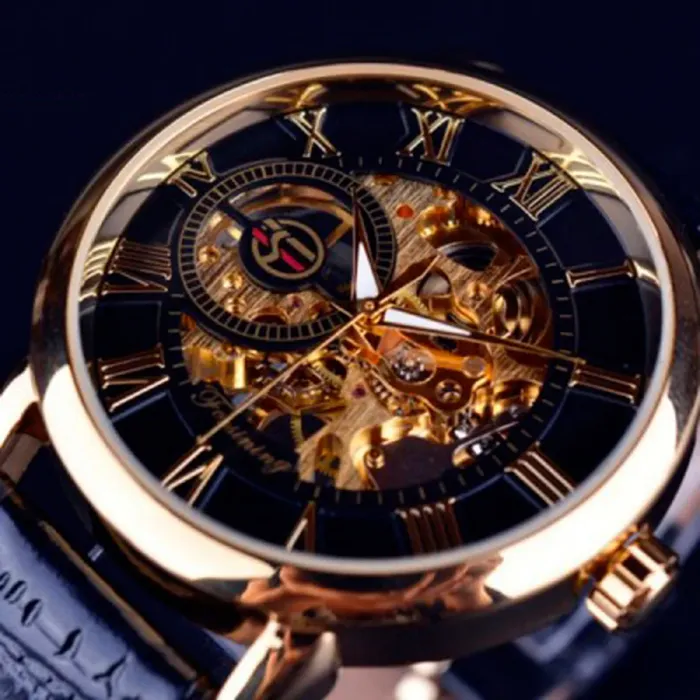 Чоловічий класичний механічний годинник Forsining Rich Black 1120 - зображення 12