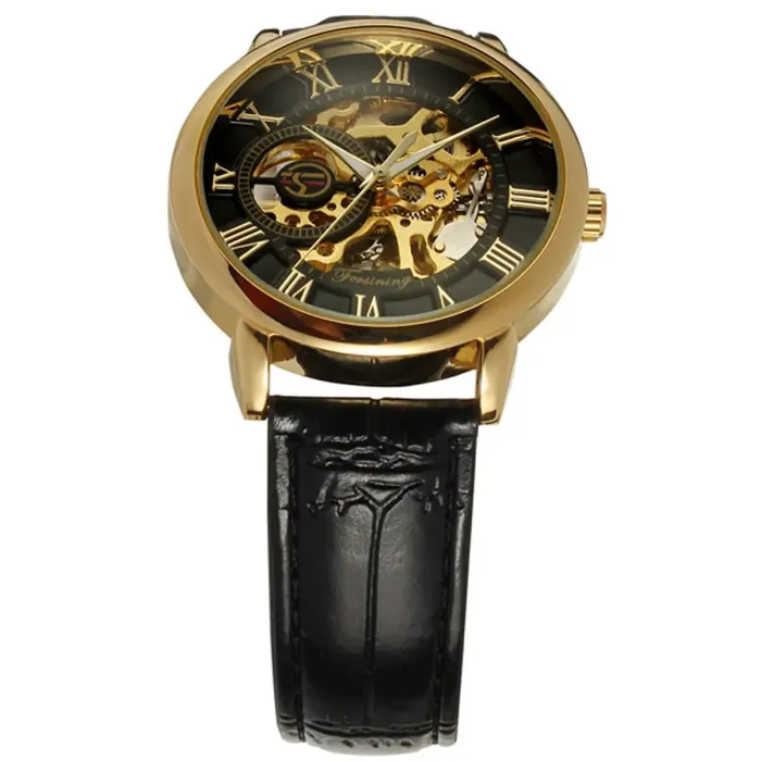 Чоловічий класичний механічний годинник Forsining Rich Black 1120 - зображення 7