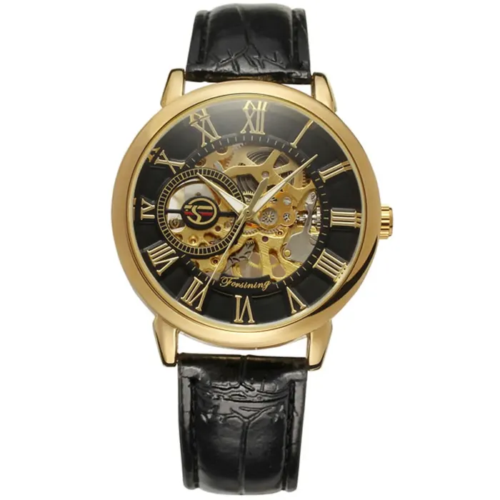 Чоловічий класичний механічний годинник Forsining Rich Black 1120 - зображення 6