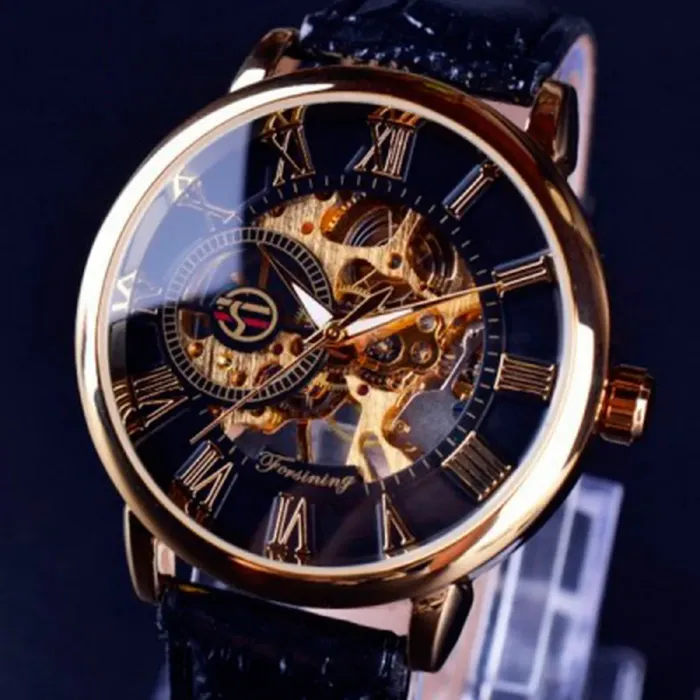 Чоловічий класичний механічний годинник Forsining Rich Black 1120 - зображення 11