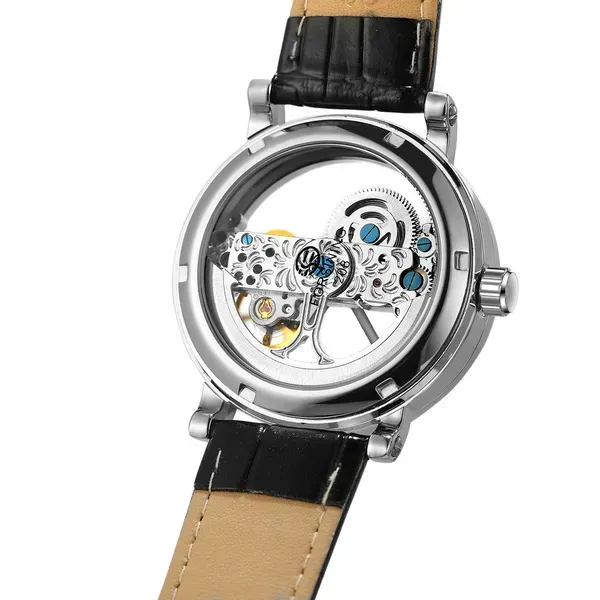 Чоловічий механічний годинник Forsining Air Silver Metal, 2 ремінці - зображення 7
