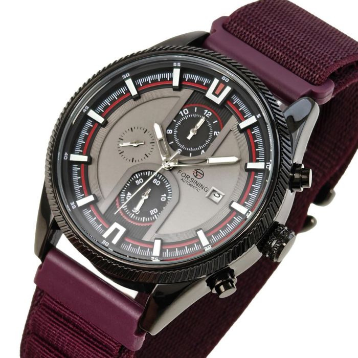 Чоловічий механічний годинник Forsining Tennesy Wine Red, 2 ремінці - зображення 2