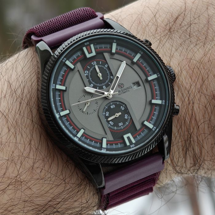 Чоловічий механічний годинник Forsining Tennesy Wine Red, 2 ремінці - зображення 6