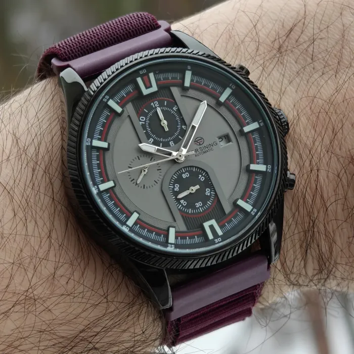 Чоловічий механічний годинник Forsining Tennesy Bordo - зображення 3