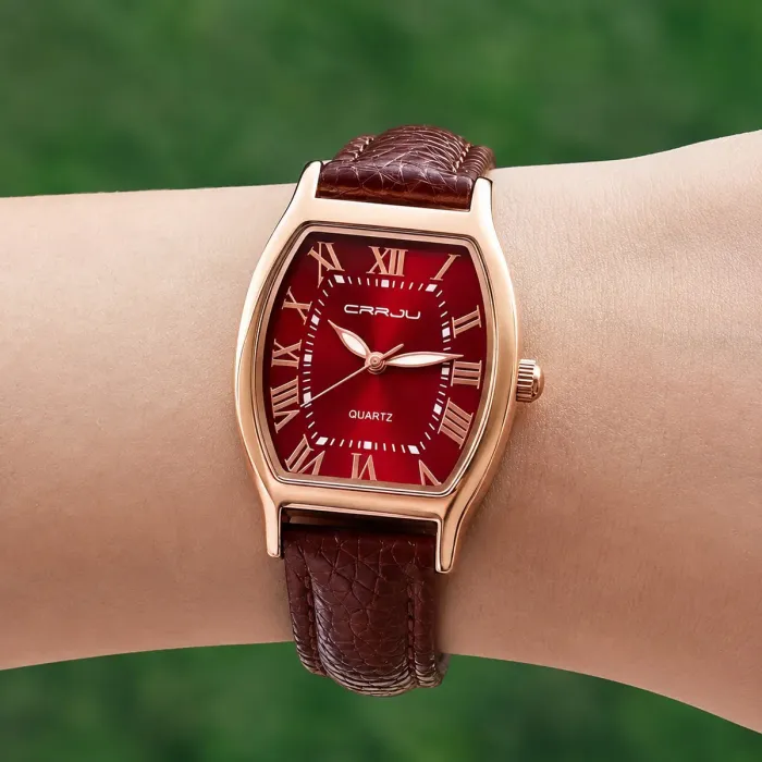 Жіночий годинник Crrju France Leather Classic, 2 ремінці - зображення 7