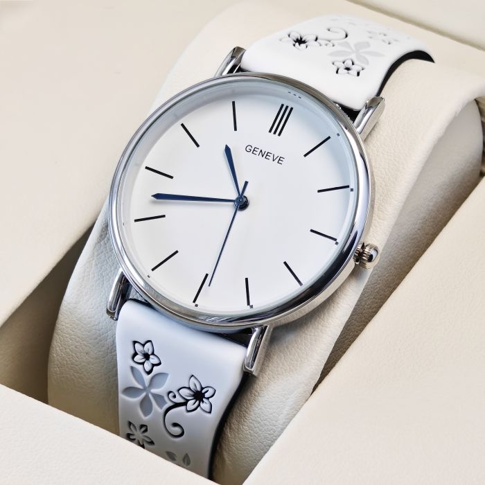 Жіночий годинник Geneva Steel Silver Miss Flower - зображення 1